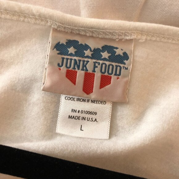 Junk Food Floral Skull Graphic Loose Fit White T-Shirt L - Picture 3 of 4